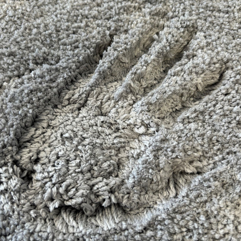 Deep pile microfibre bathroom mats.