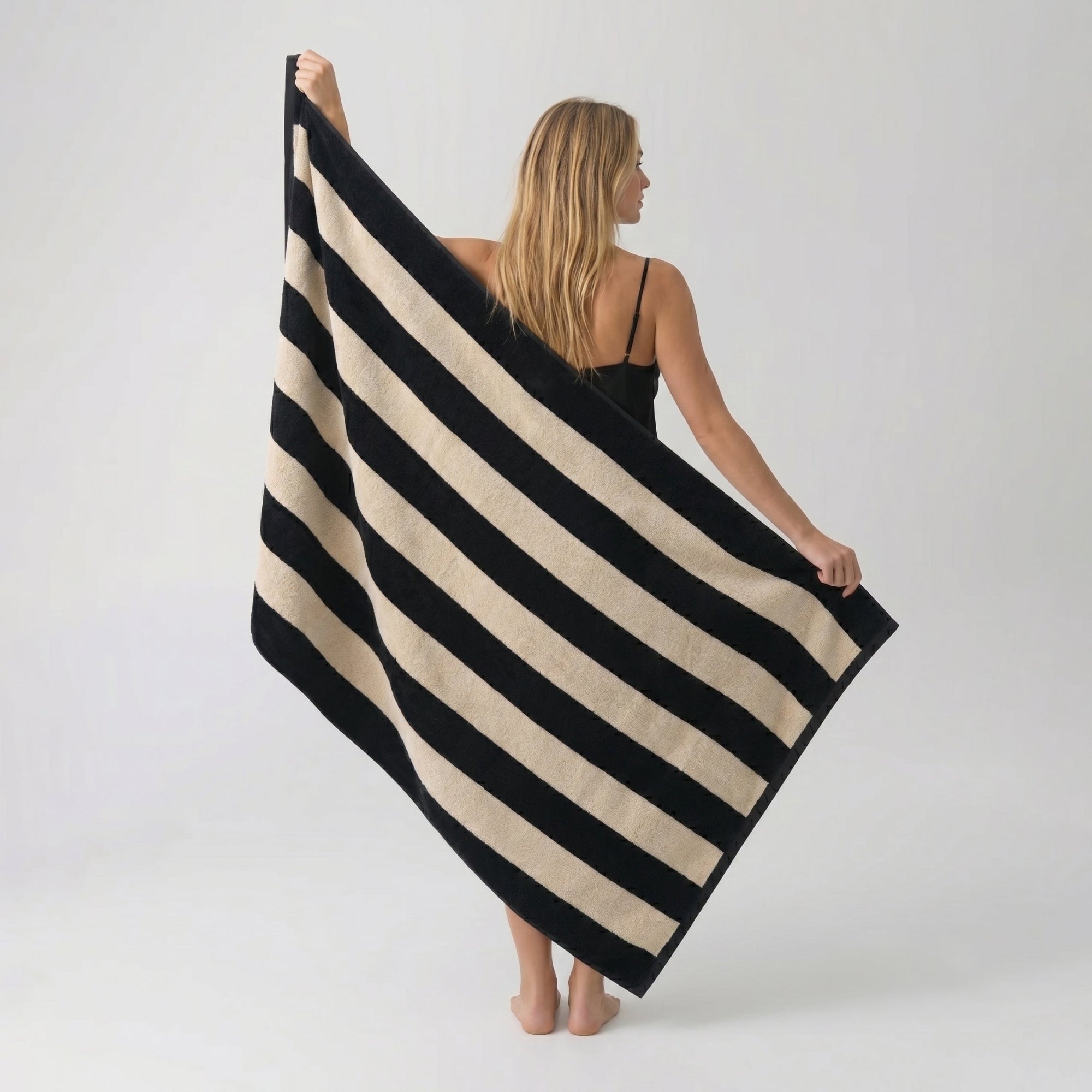 Large Organic Cotton Striped Beach Towel