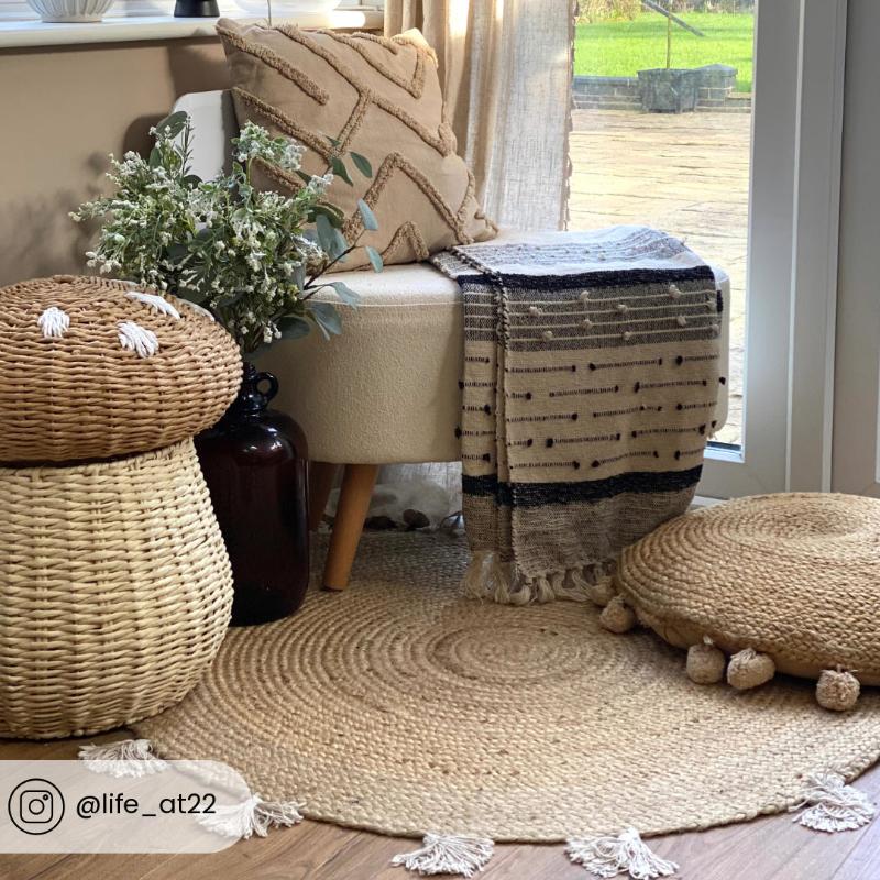 Nina boho throw. Patterned sofa throw / garden blanket