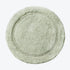 Sage green round cotton bath mat, non slip backing.