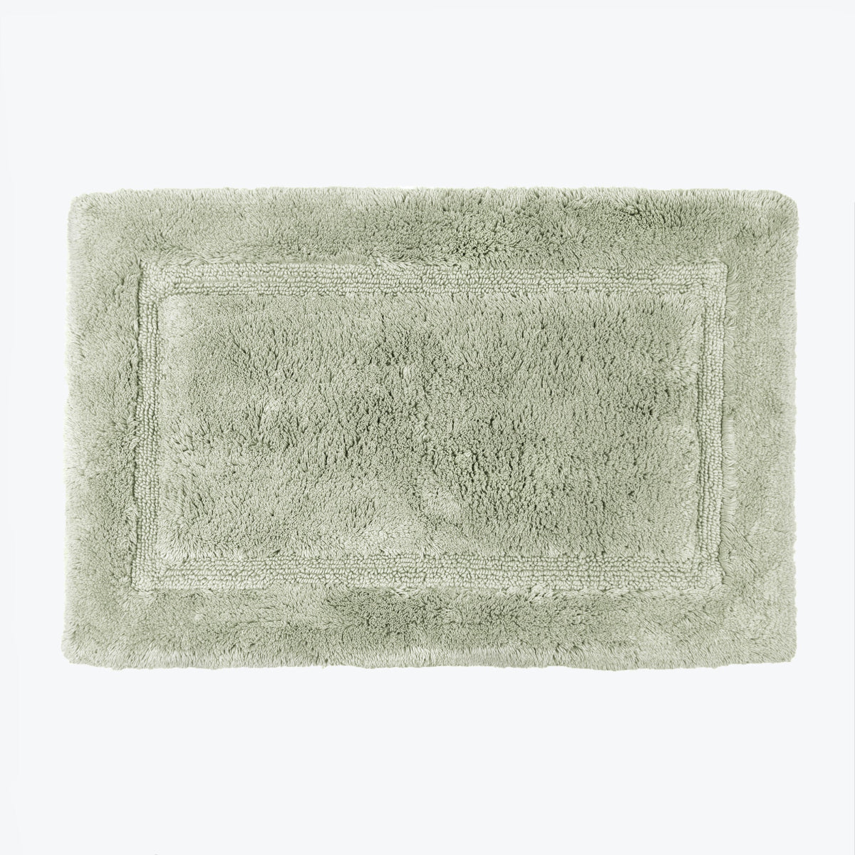 Sage green bamboo bath mat, luxury soft pile.