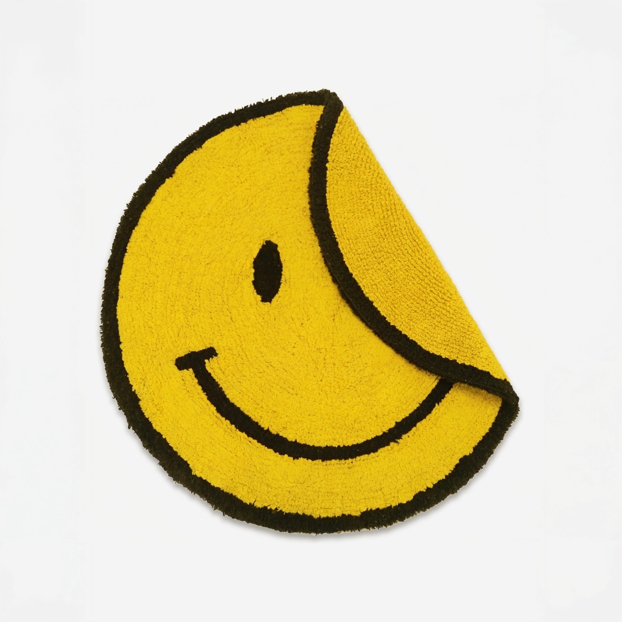 Yellow Happy Face Round Bath Mat