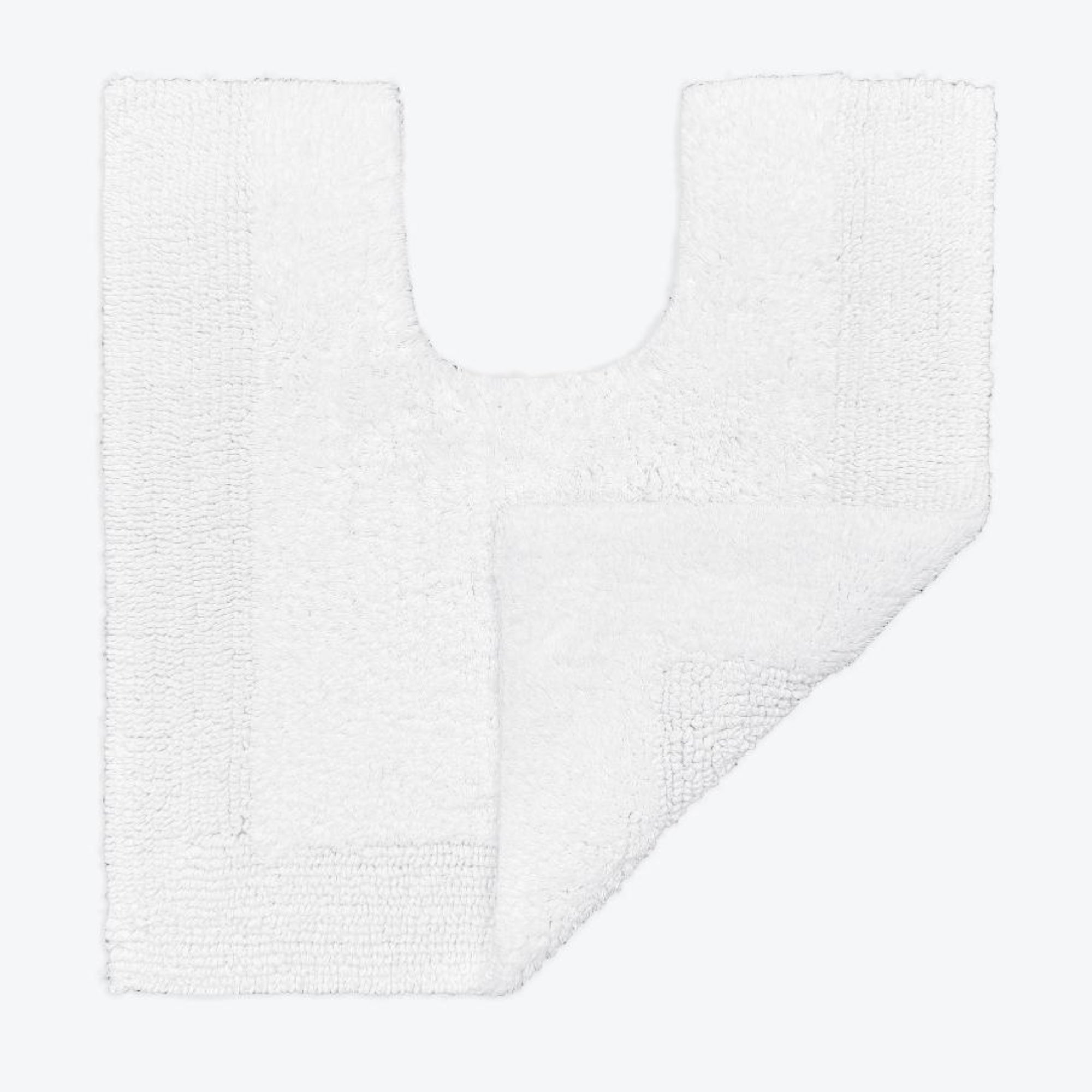 White Reversible Toilet Mat - Super Soft Cotton Pedestal Mat corner