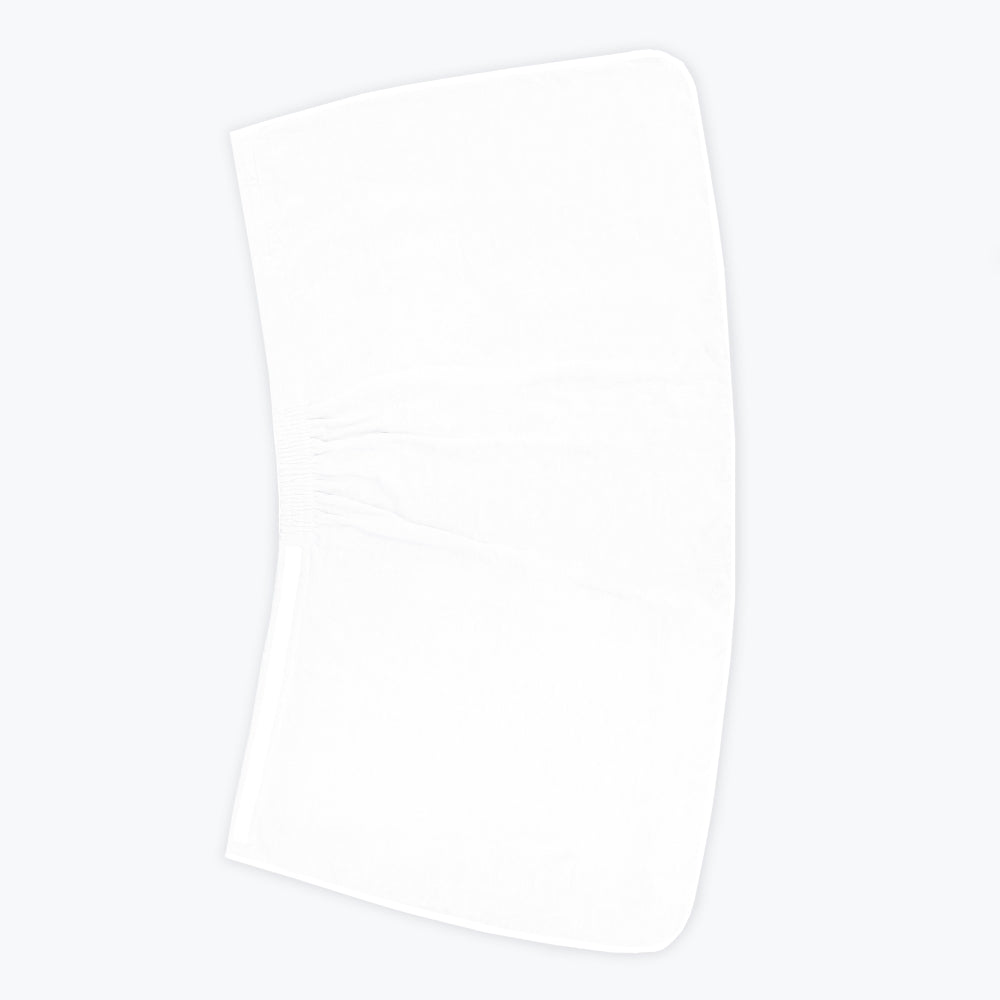 White bath towel shower wrap for ladies, made from cotton.