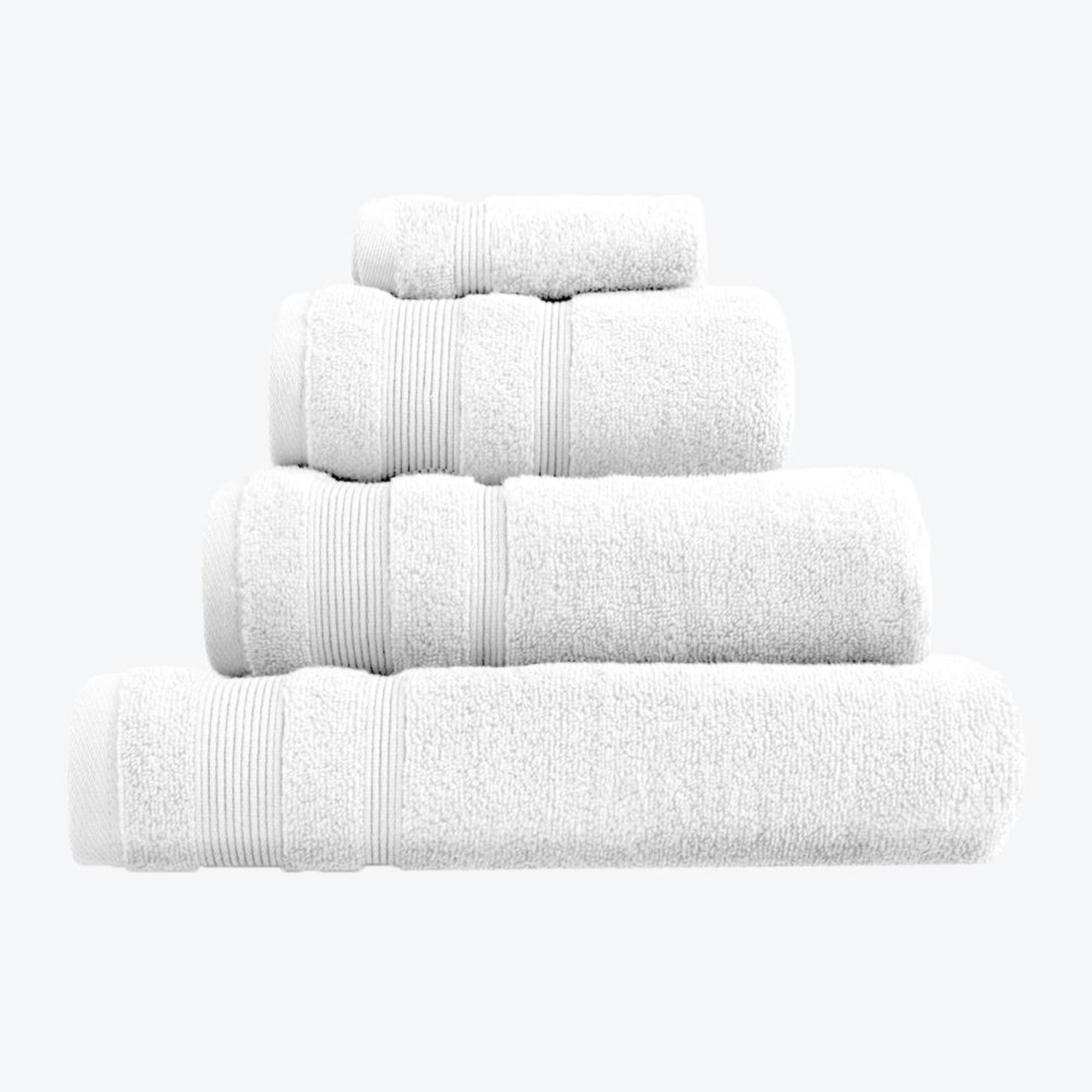 White Egyptian Cotton Towel Bale Set - Premium Zero Twist Bathroom Towels (Hand Towel, Bath Towel, Bath Sheet, face Cloths).