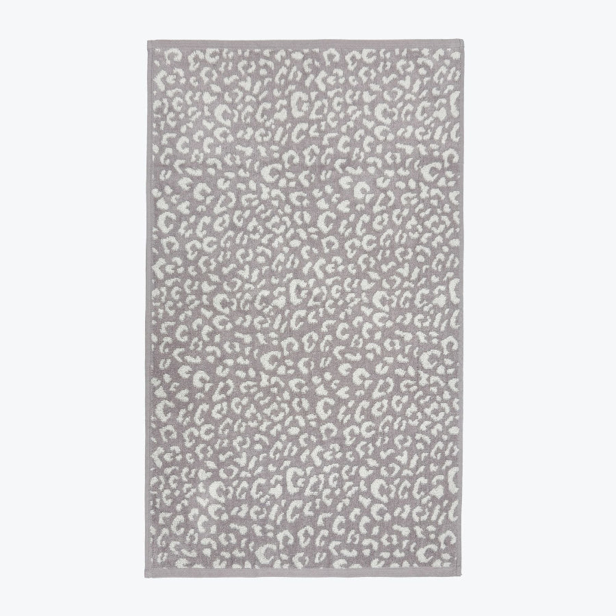Grey leopard print towels - zero twist.