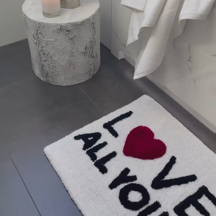 Love Is All You Need Tufted Slogan Bath Mat