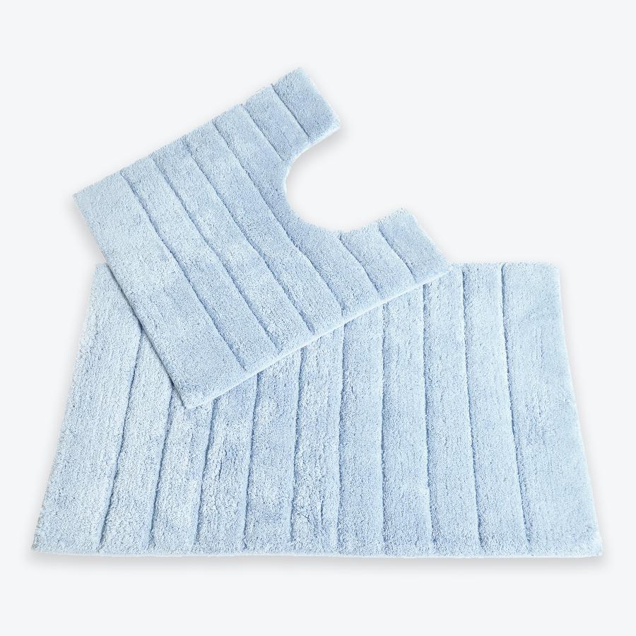 Baby Blue Bathroom Set - 2pc Bath Mat and Pedestal Mat