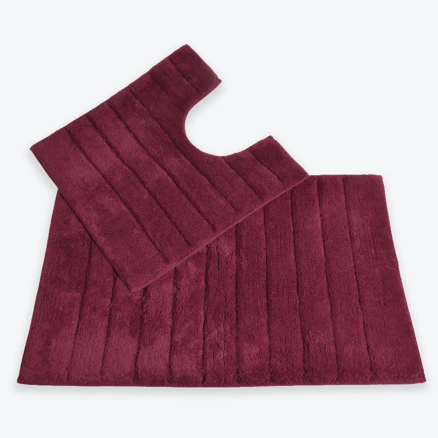 Beetroot Bathroom Set - 2pc Bath Mat and Pedestal Mat