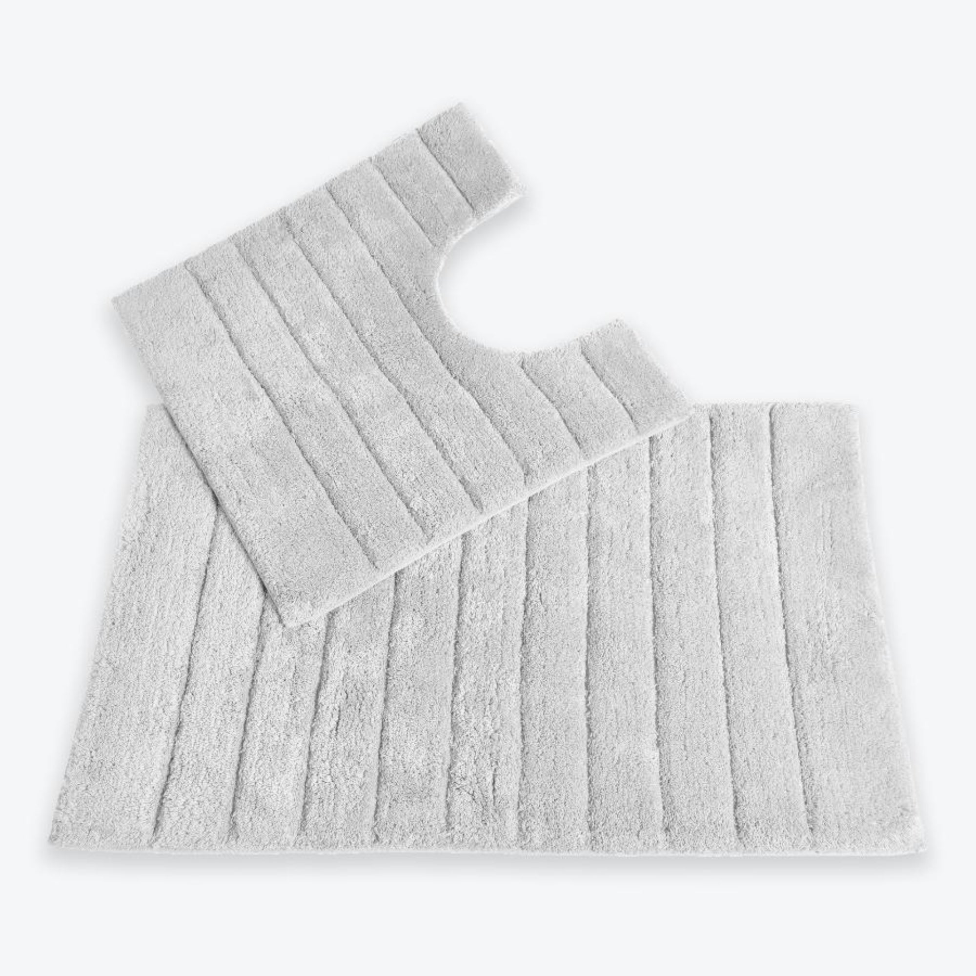 Dove Grey Bathroom Set - 2pc Bath Mat and Pedestal Mat