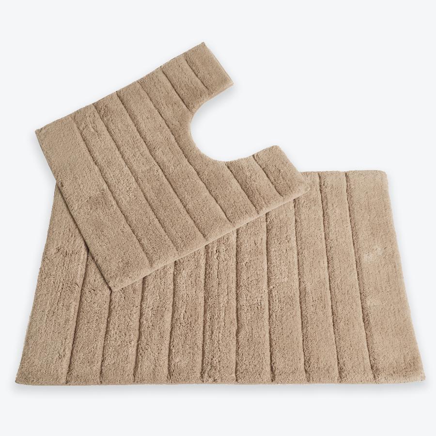 Mocha Bathroom Set - 2pc Bath Mat and Pedestal Mat
