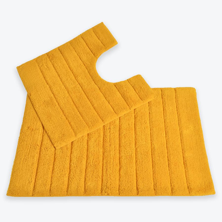 Mustard Bathroom Set - 2pc Bath Mat and Pedestal Mat