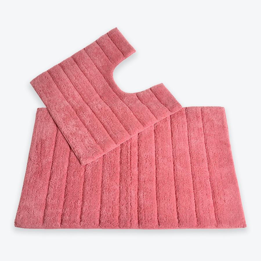 Rose Bathroom Set - 2pc Bath Mat and Pedestal Mat