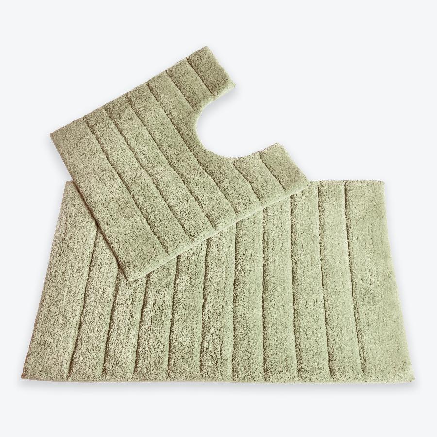 Sage Green Bathroom Set - 2pc Bath Mat and Pedestal Mat