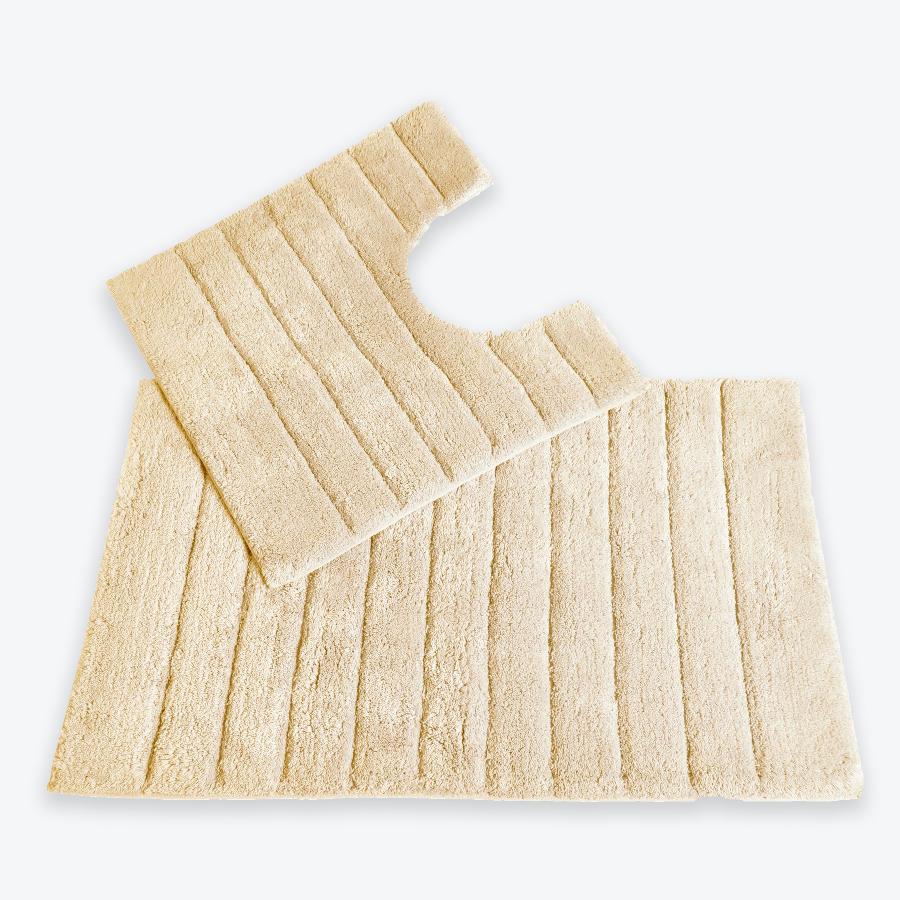 Stone Bathroom Set - 2pc Bath Mat and Pedestal Mat