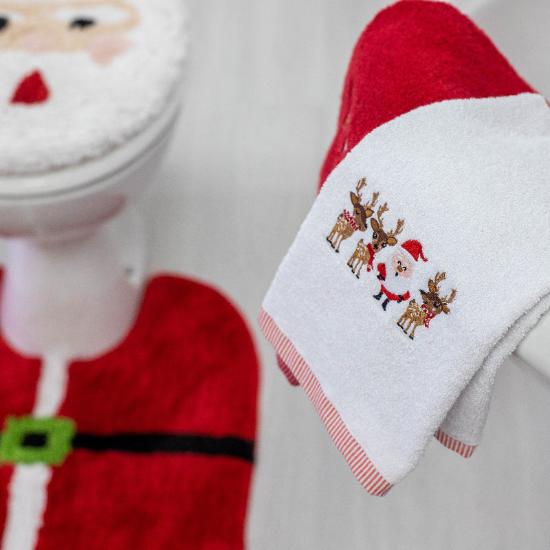 Rae Dunn Christmas Fa La La Hand Towels Set of 2 Guest Bath Embroidered White Rae Dunn Christmas Fa La La Hand Towels Set of 2 Guest Bath Embroidered White