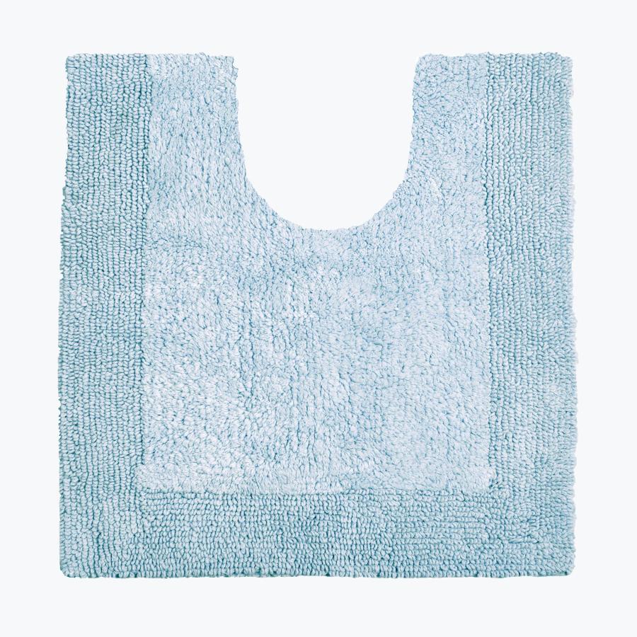 Baby Blue Pedestal Mat - Cotton Toilet Mat Super Soft and Reversible