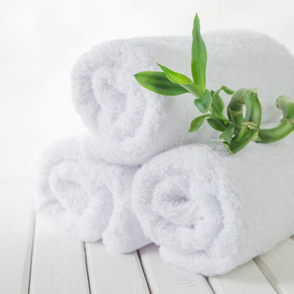 White ultra soft bamboo cotton towels