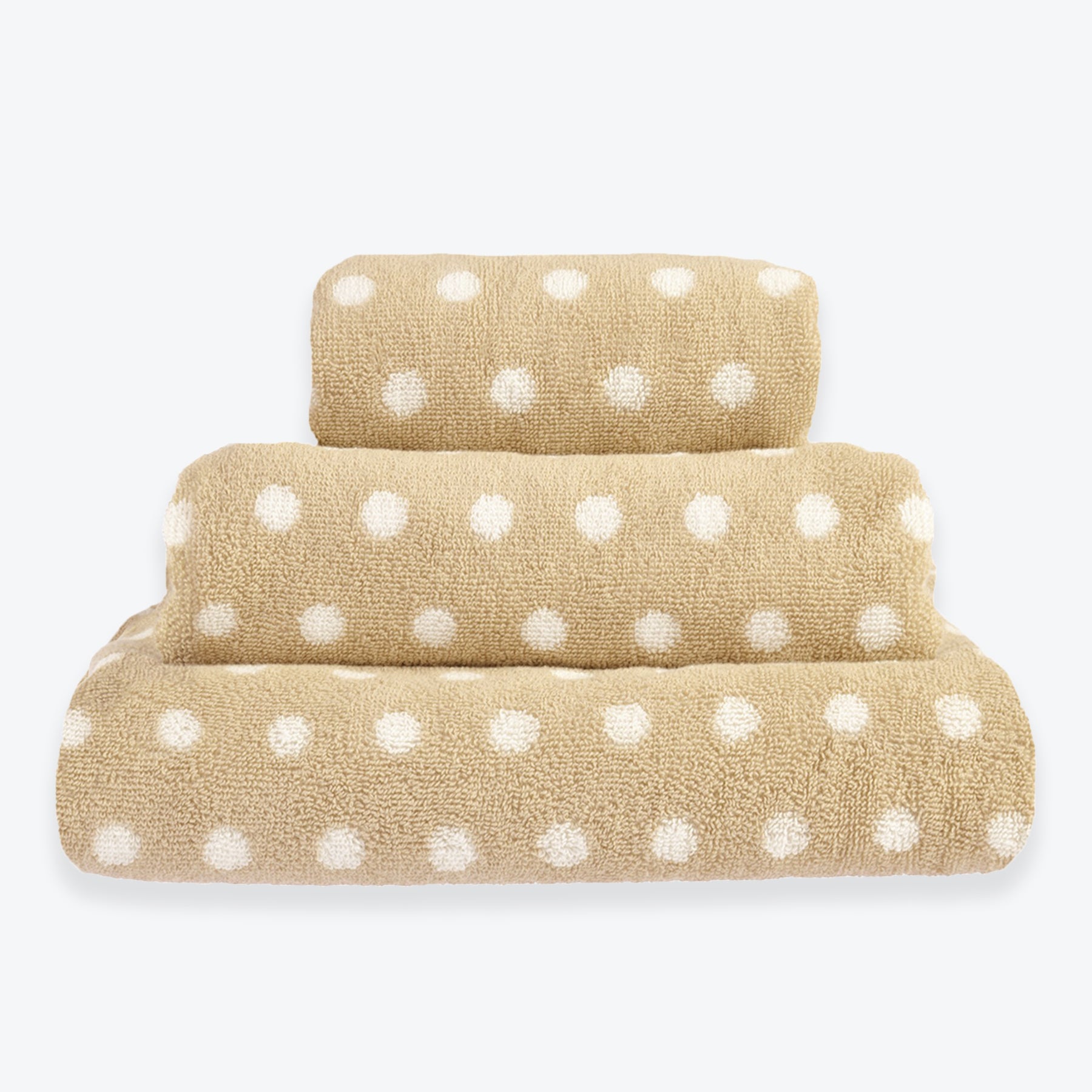Patterned Bathroom Towels - Beige Spotty Towels