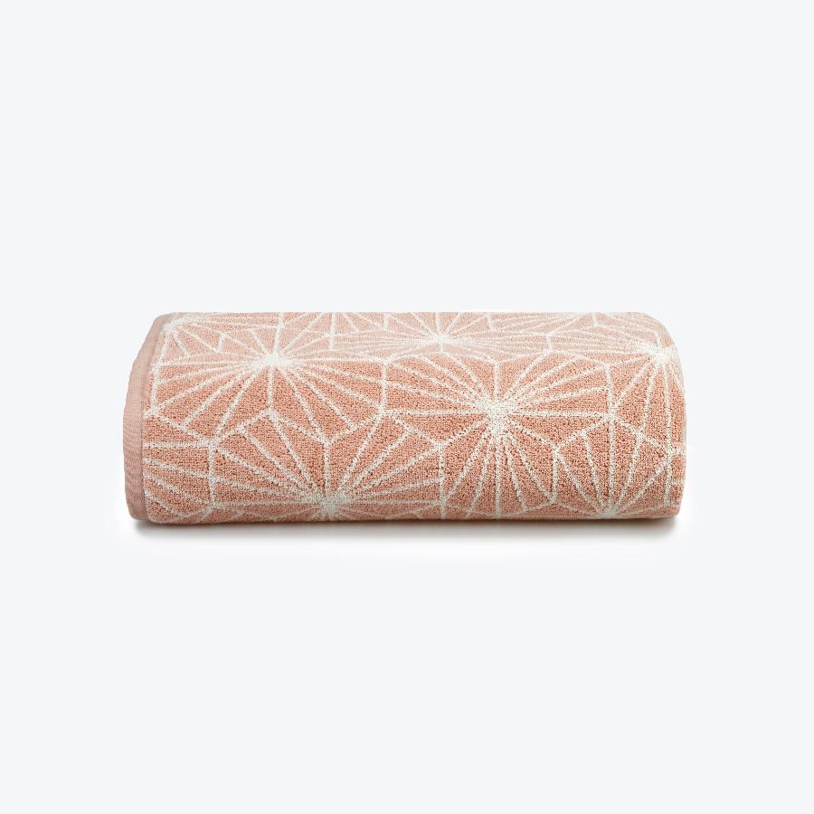 Blush Pink Geometric Towel Bale - Co-ordinated Patterned Bathroom Hand Towels