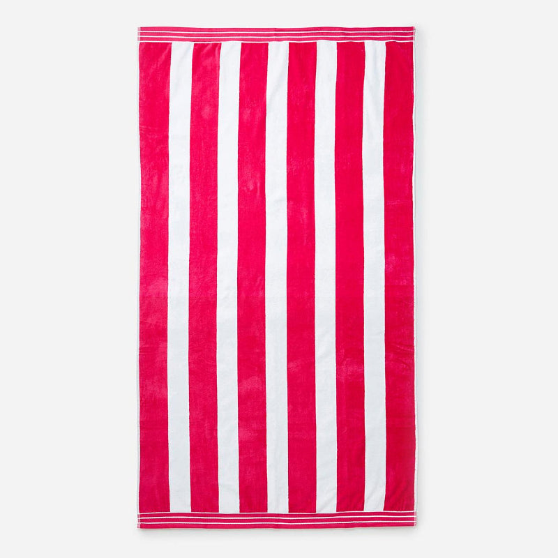 Large cabana beach towels, pink/white striped
