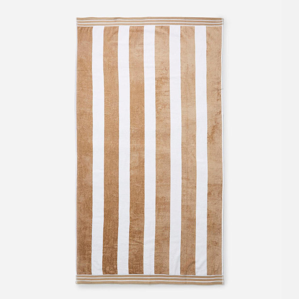 Large cabana beach towels, beige/neutral