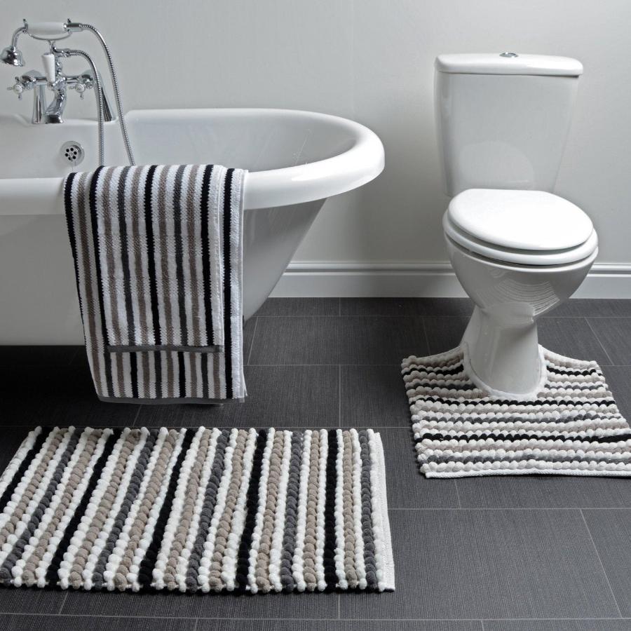 Chunky Bobble Pedestal Mat in California Stripe - Allure Bath Fashions
