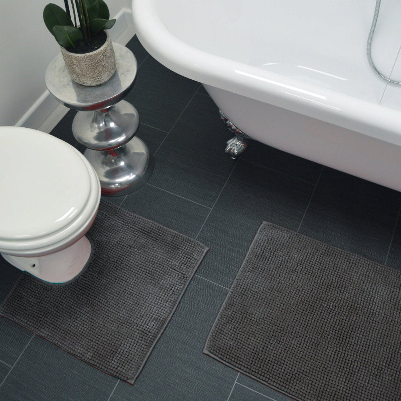 Supersoft Chenille Two Piece Bath and Pedestal Mat Set - Allure Bath Fashions