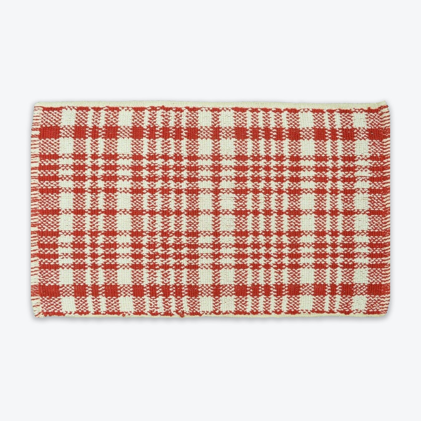 Checked Cotton Bath Mat