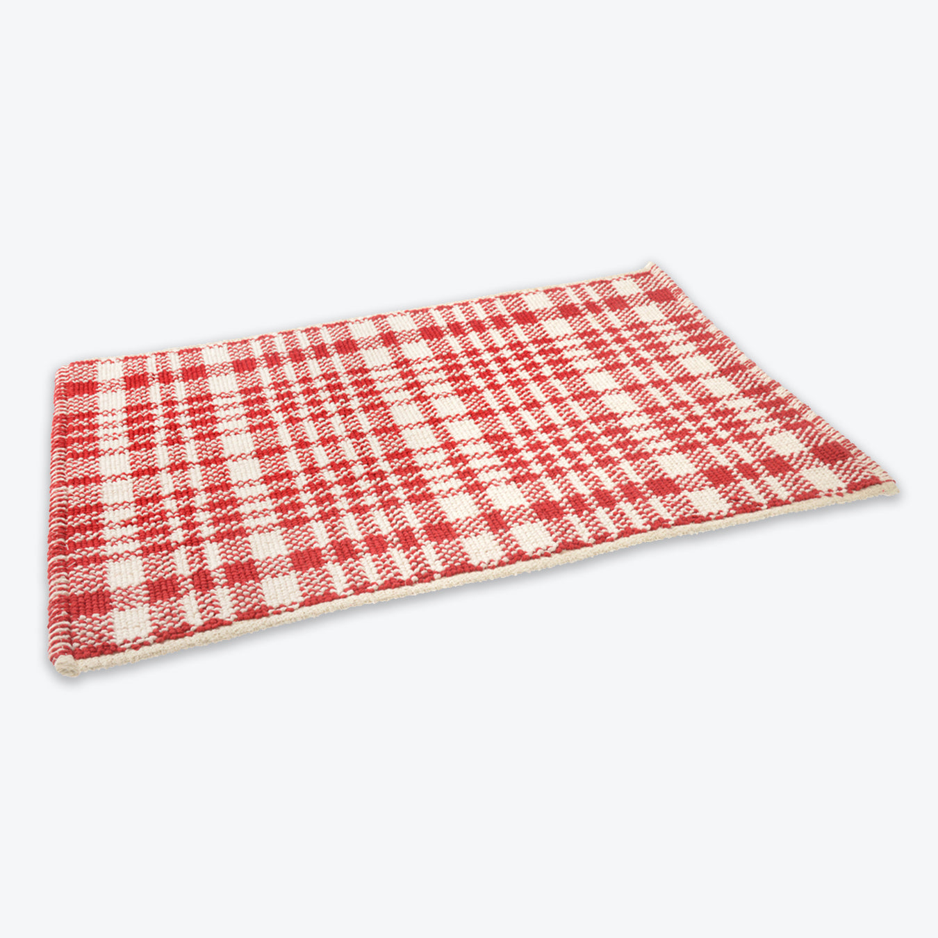 Checked Cotton Bath Mat