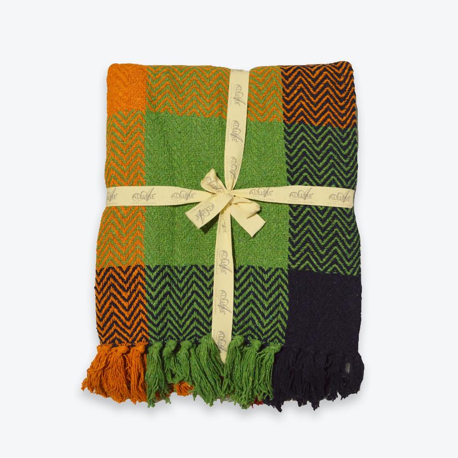 Luxury Check Throw Herringbone Patterned Blanket Cosy Gift