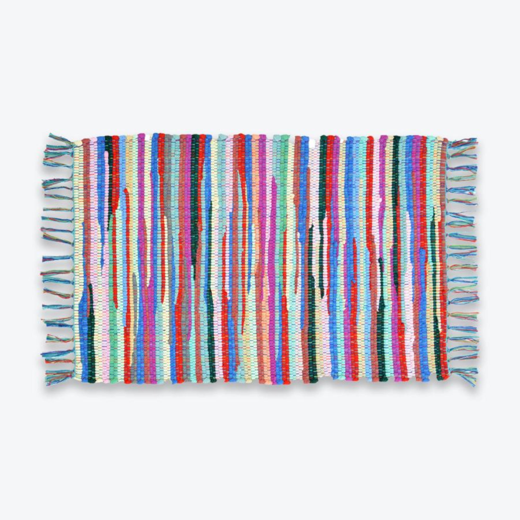 Chindi Rug 50 x 80cm with tasselled fringe