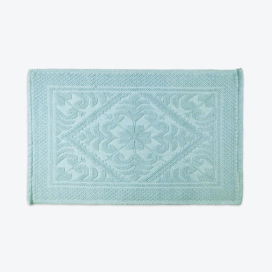 Duck Egg Blue Country House Bath Mat - Textured Cotton Rug