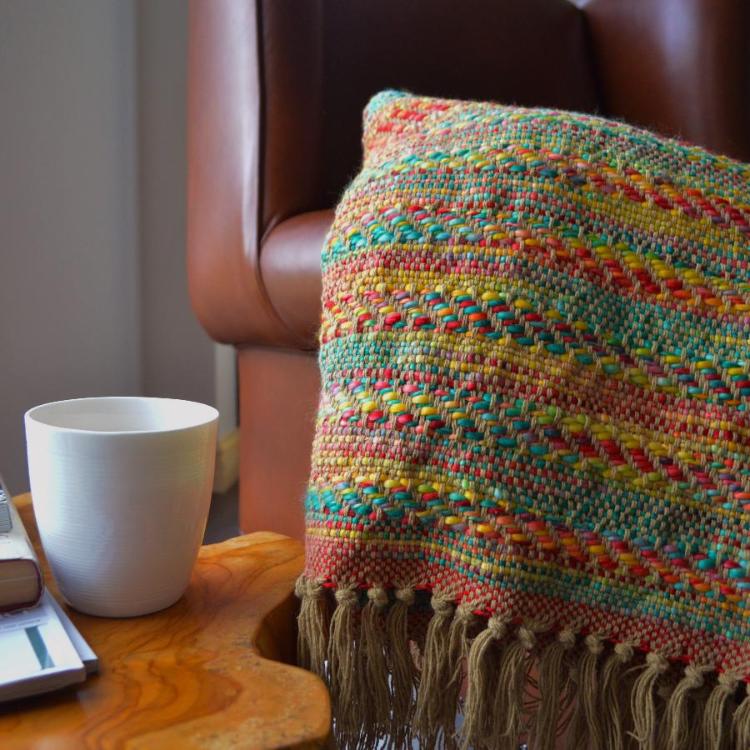 Textured Rainbow Throw for sofa - Banjara Traveller Blanket