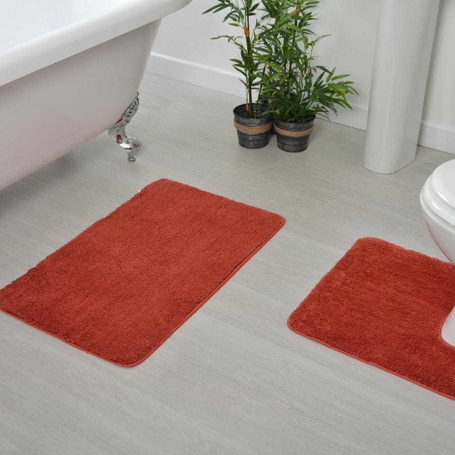 Terracotta Luxury Bath Mat in Microfibre - Non-Slip & Absorbent - Allure Bath Fashions