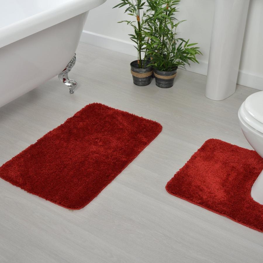 Red Wine Luxury Bath Mat in Microfibre - Non-Slip & Absorbent - Allure Bath Fashions