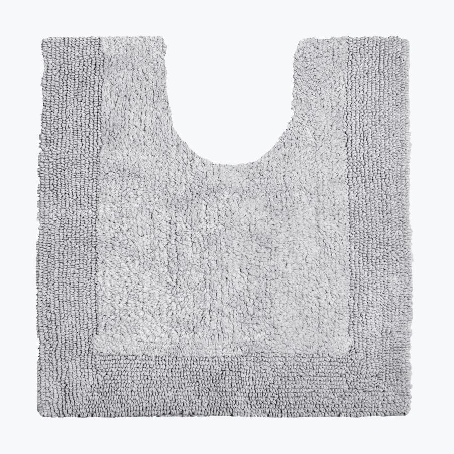 Dove Grey Pedestal Mat - Cotton Toilet Mat Super Soft and Reversible