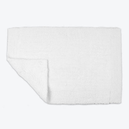 White Reversible Cotton Large Bath Mat - Luxury Thick Bathmat