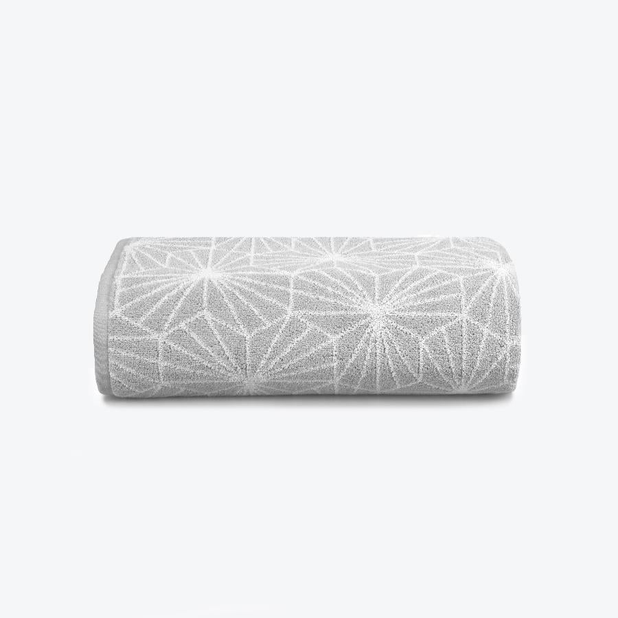 Grey Geometric Towel Bale - Co-ordinated Patterned Bathroom Hand Towels