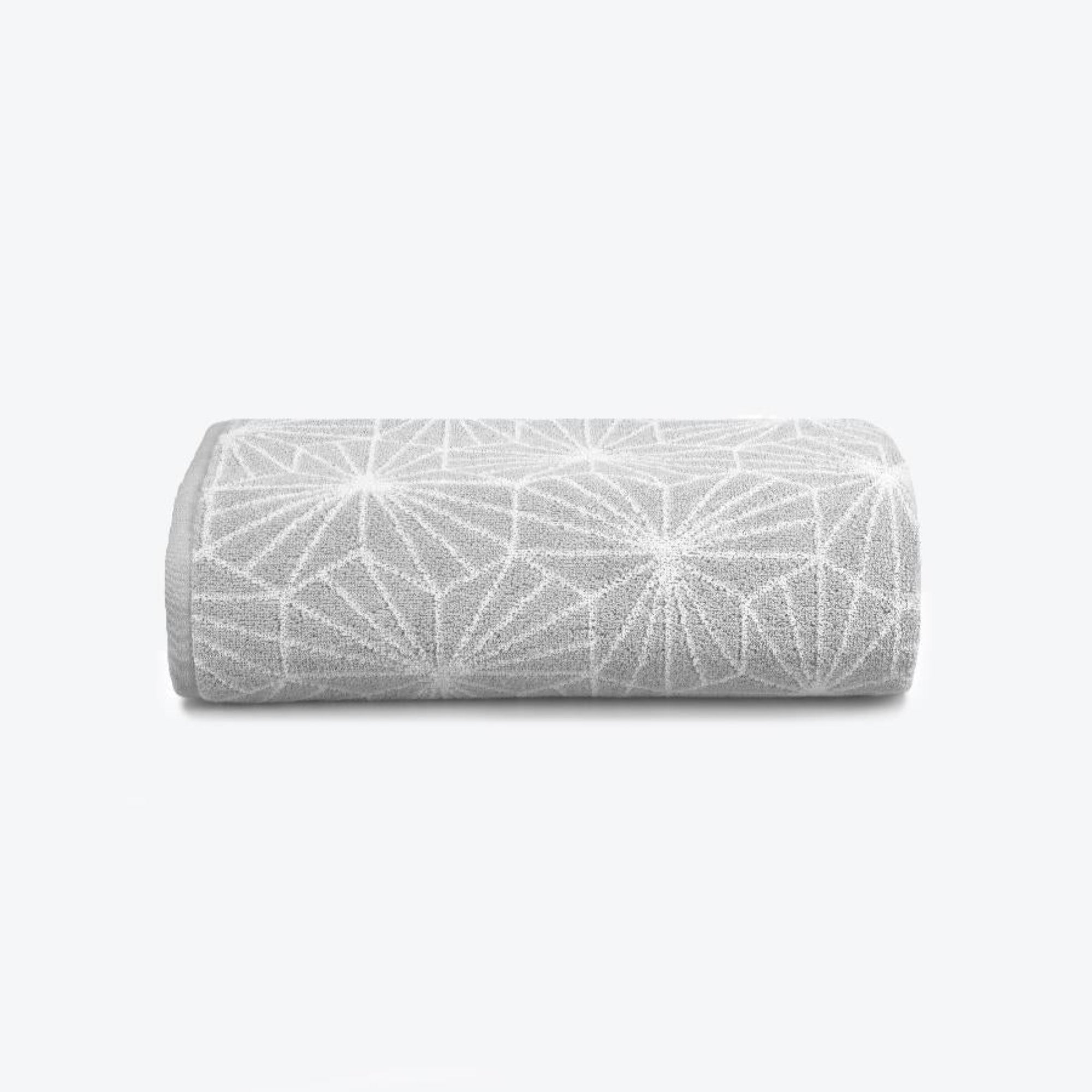 Grey Geometric Towel Bale - Co-ordinated Patterned Bathroom Hand Towels