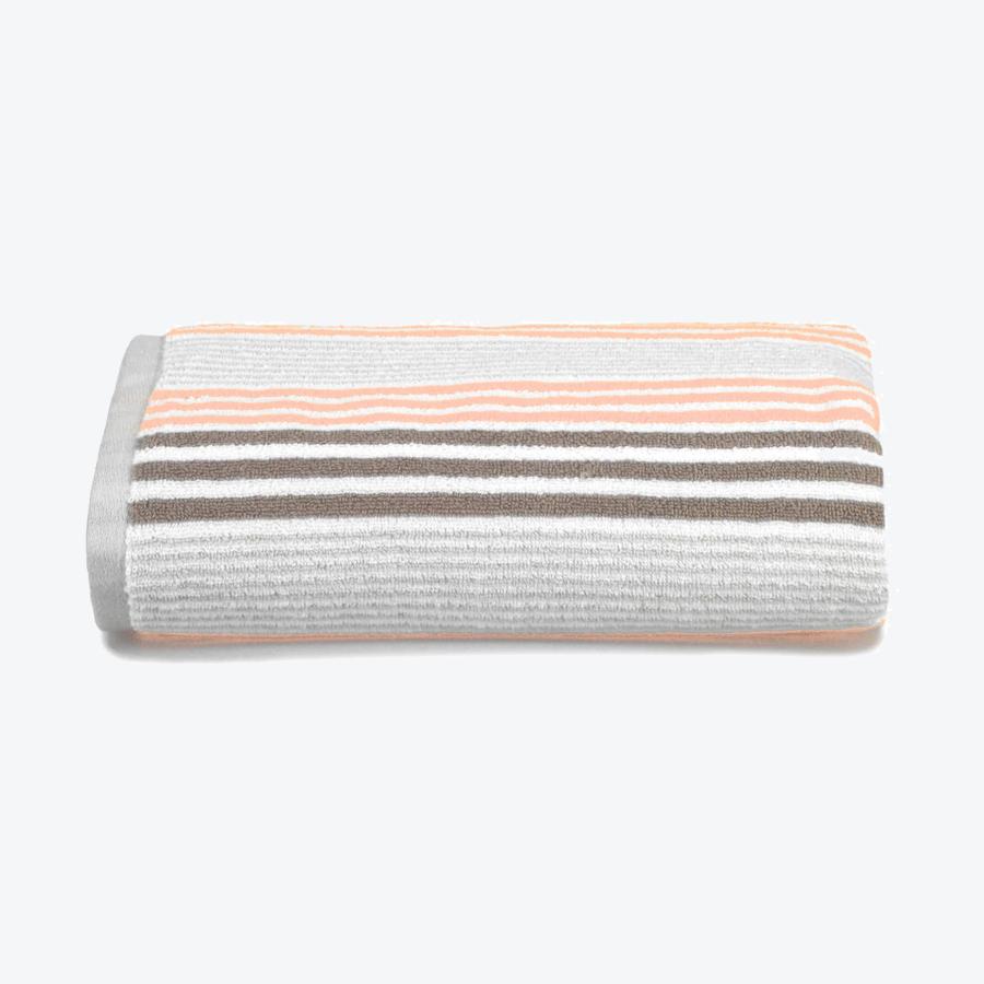 Blush Striped Bathroom Towels - Stripe Patterned Towel