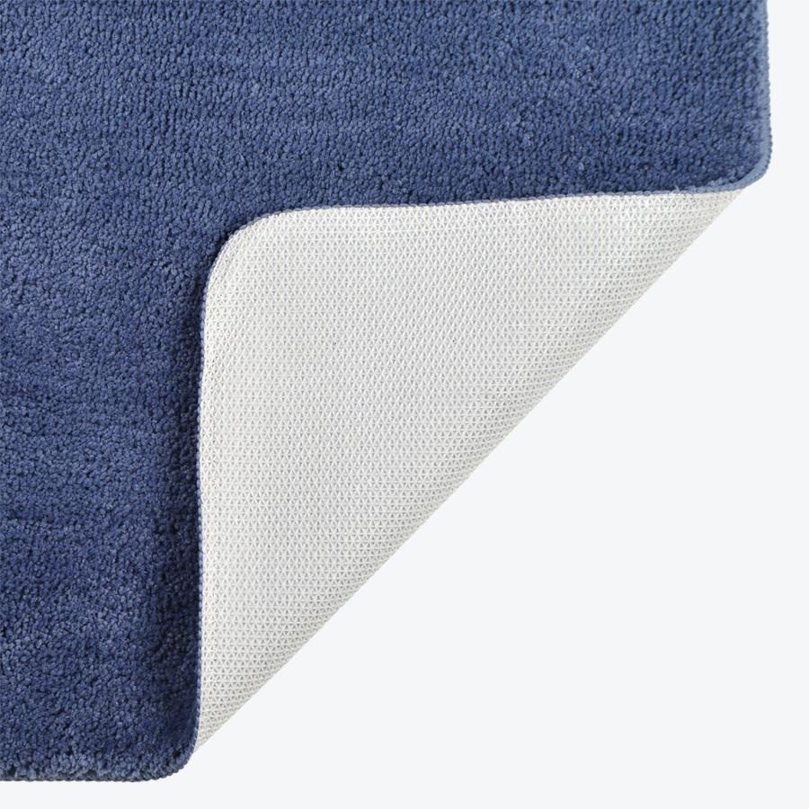 Blue non slip pedestal mat, luxury microfibre.