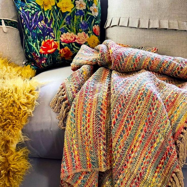 Mulitcoloured Rainbow Banjara Throw