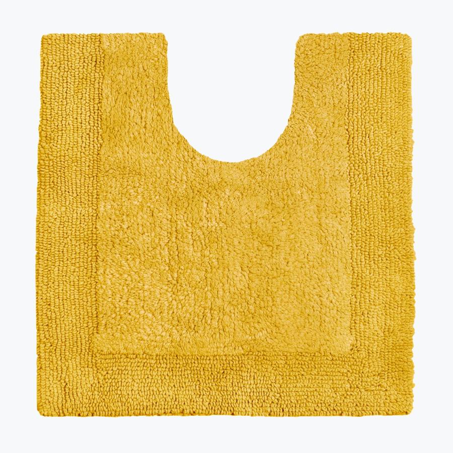 Mustard Pedestal Mat - Cotton Toilet Mat Super Soft and Reversible