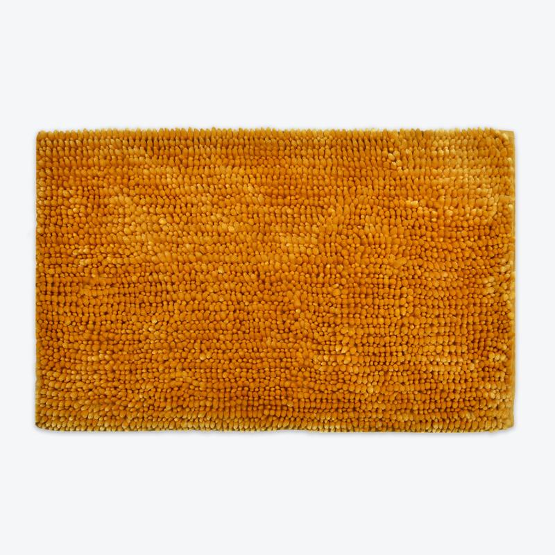 Bobli Mustard Bath Mat - Soft Chenille Bobble Bath Mat