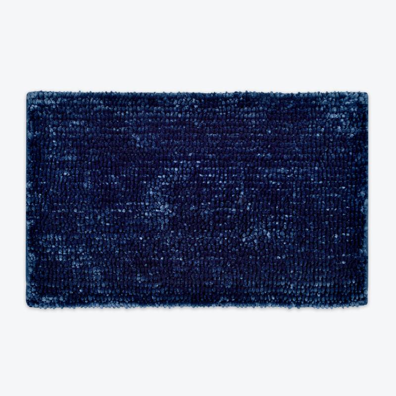Bobli Navy Bath Mat - Soft Chenille Bobble Bath Mat