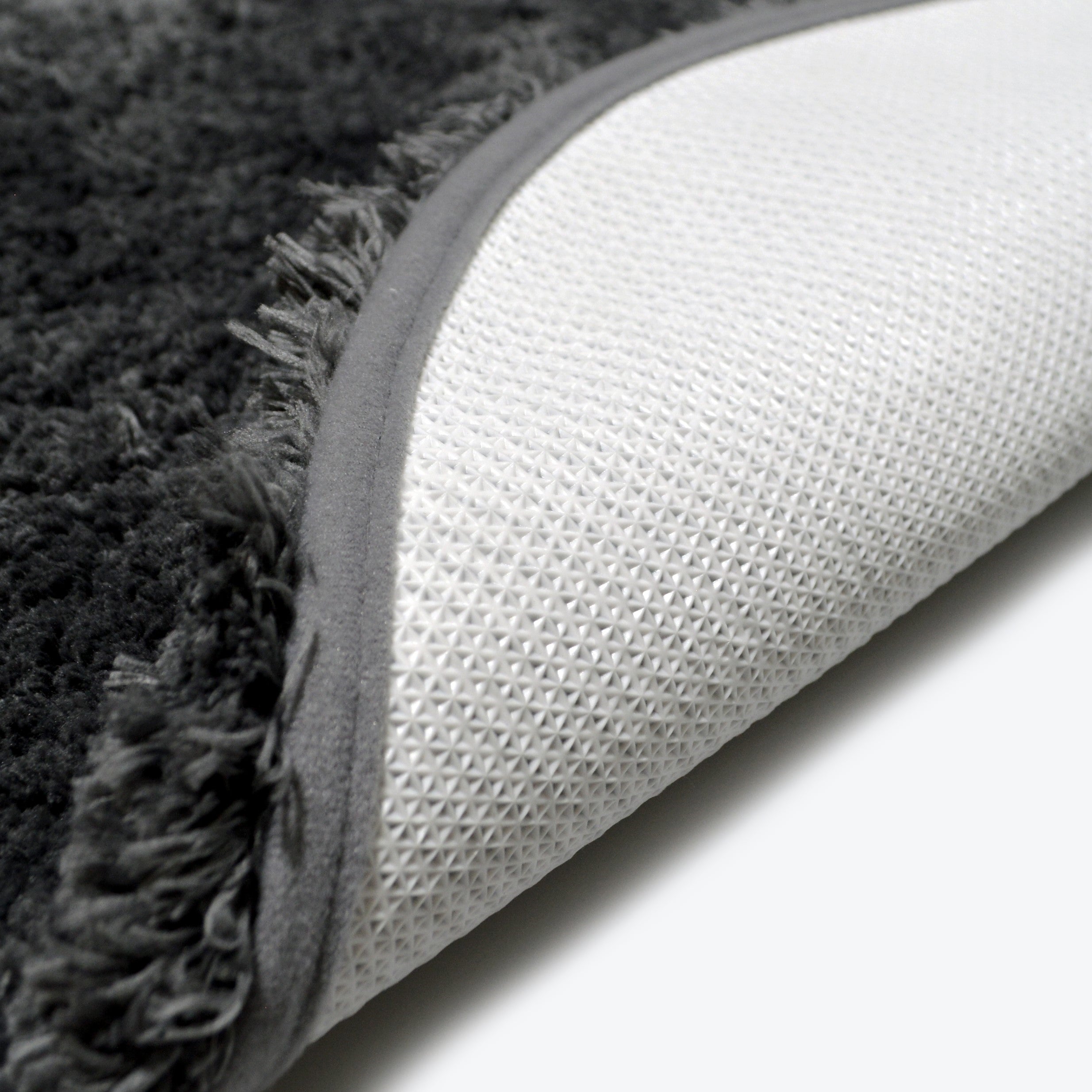 Grey Shaggy Round Rug - Non-slip Backing