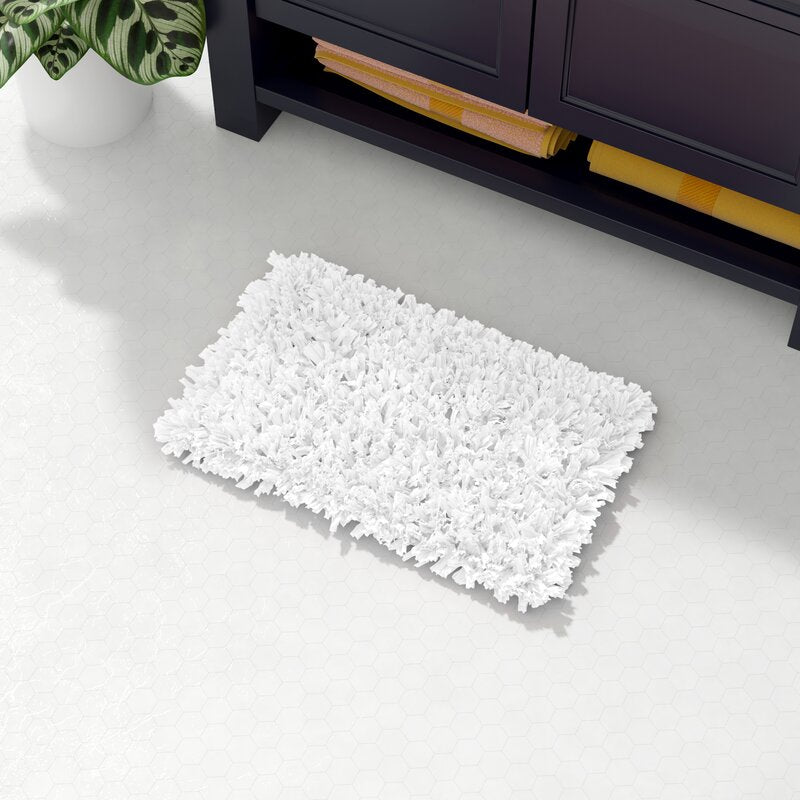 Ruffle Bath Mat with Shaggy Deep Pile - Allure Bath Fashions