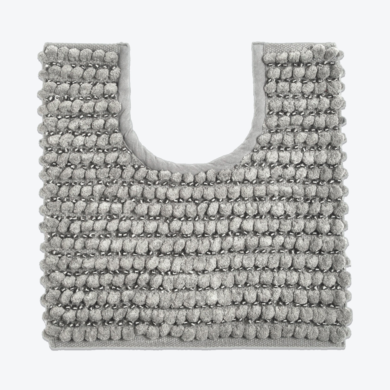 Grey Sparkle Pedestal Mat - Chunky Bobbles