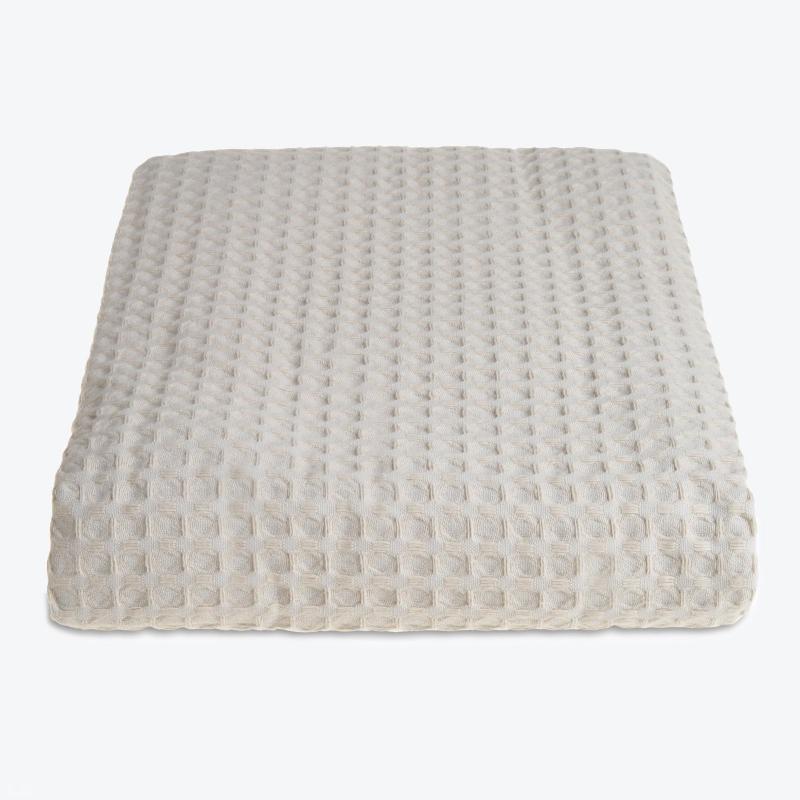 Neutral Premium Waffle Throw. Taupe colored bedspreads made from cotton.